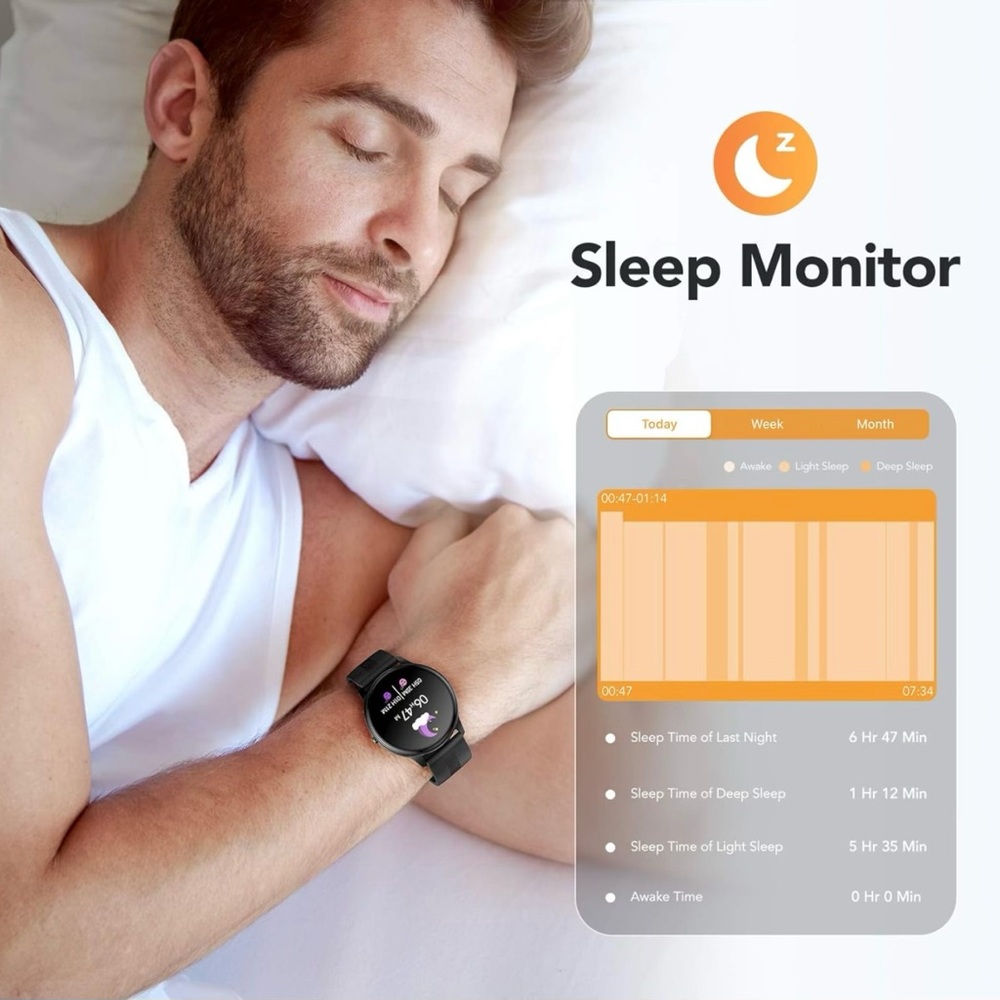 NWOT SMARTWATCH for android and iOS. Black, fitness tracker - Picture 7 of 7